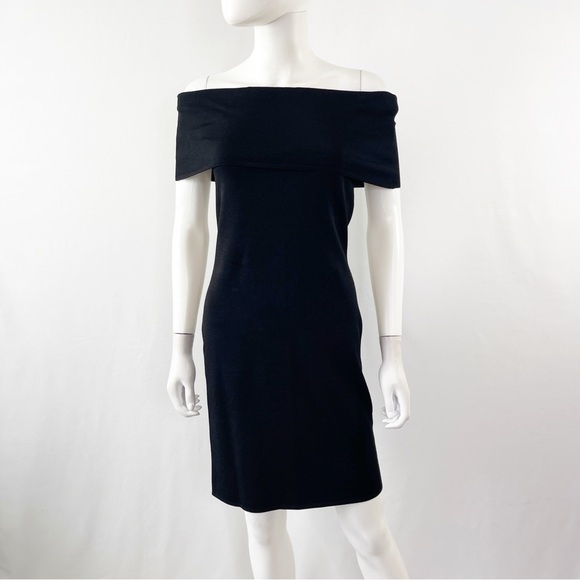 Club Monaco Sheath Dress Black Off The Shoulder Knit Size S - Picture 4 of 11